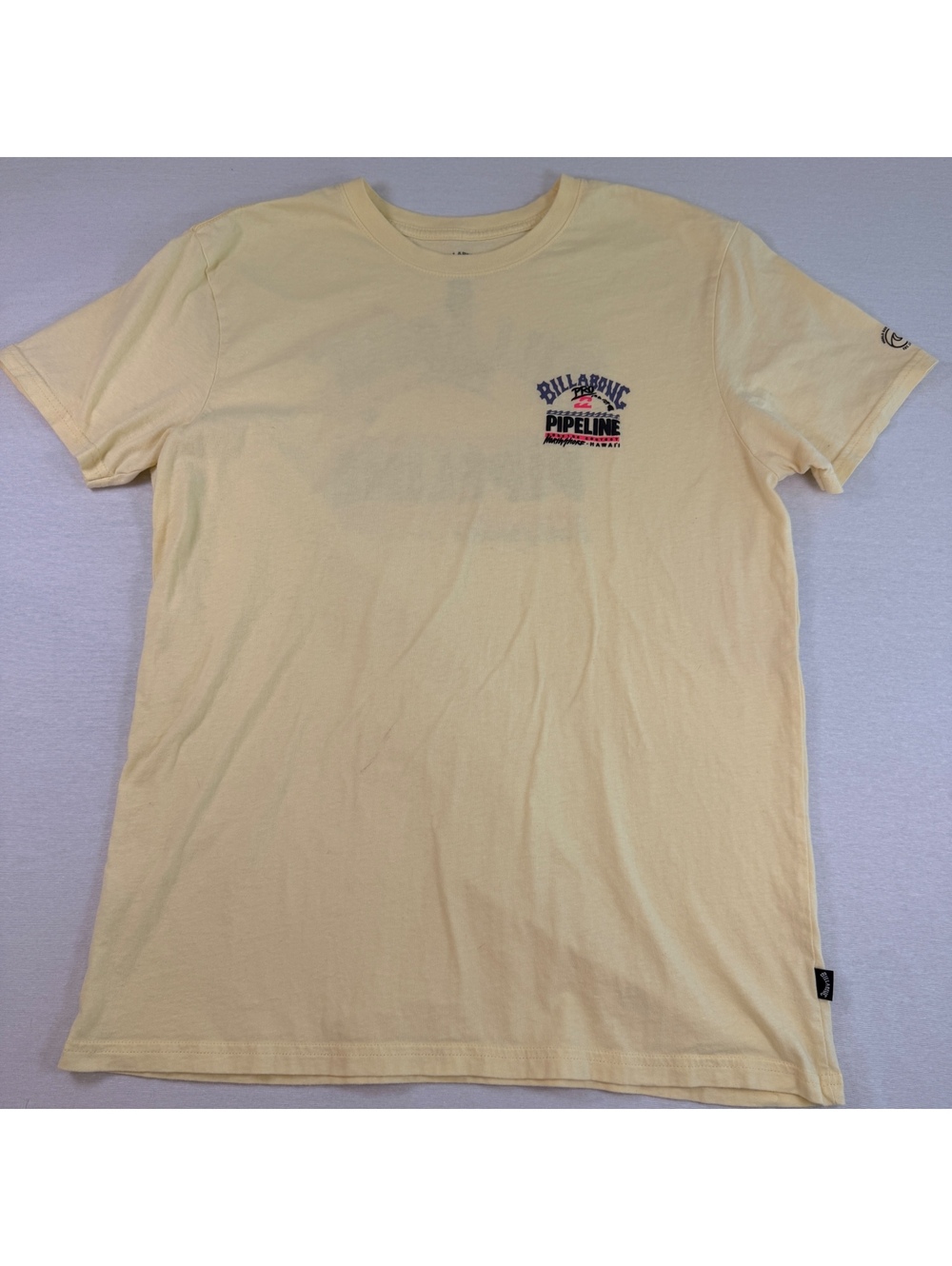 Billabong Pro Pipeline Hawaii Surf T-Shirt Yellow Large